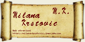 Milana Krstović vizit kartica